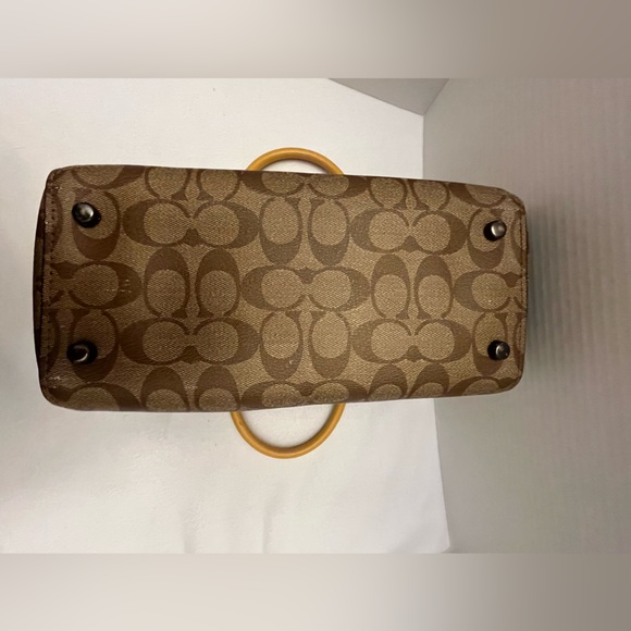 Coach Rowan Satchel Women's Canvas Bag - Beige Yellow No Strap - Picture 13 of 16